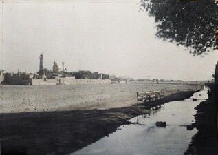 Distant view of the Holy Shrine of Fatimah Ma'sumah (S.A.) (1927 CE).